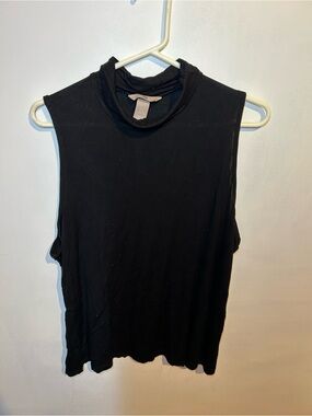 H&M Black Sleeveless Mock Neck Tank Top